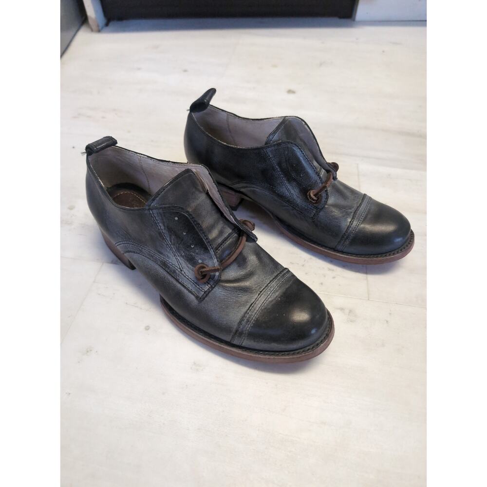 Freebird Mabel Black Leather Distressed Oxford Shoes 8 Kurt Cobain Hipster 70s - Picture 5 of 16